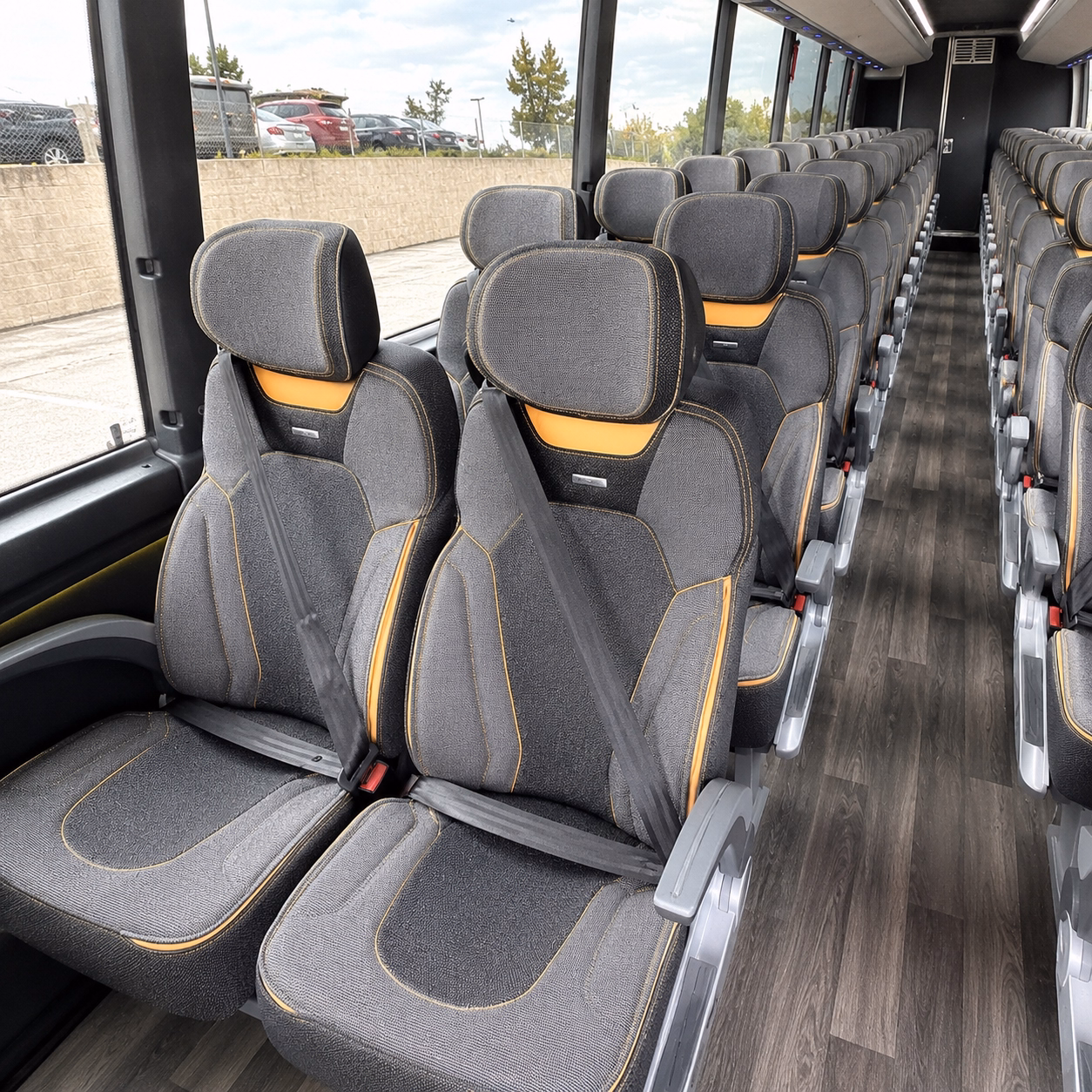 56 passenger charter bus interior