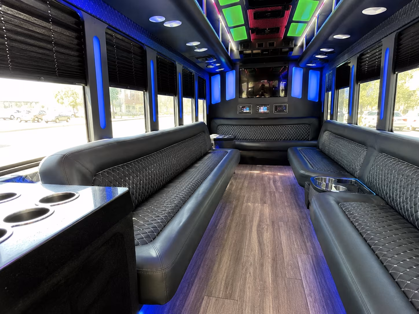 tampa 15 passenger party bus inside