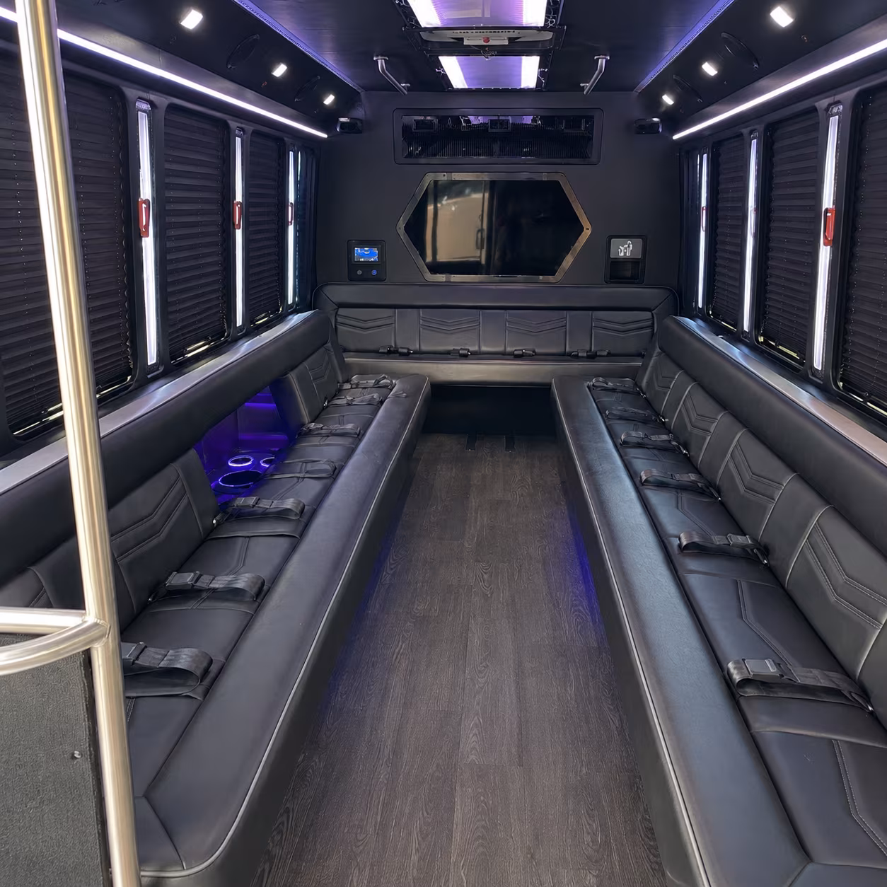 tampa 18 passenger party bus interior