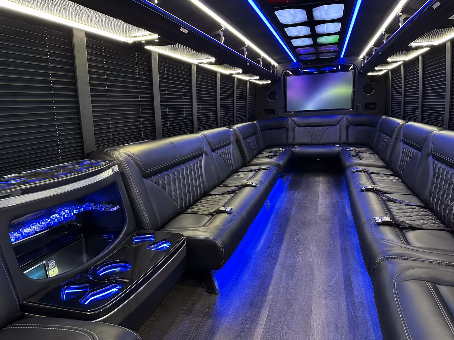 tampa 20 passenger party bus inside