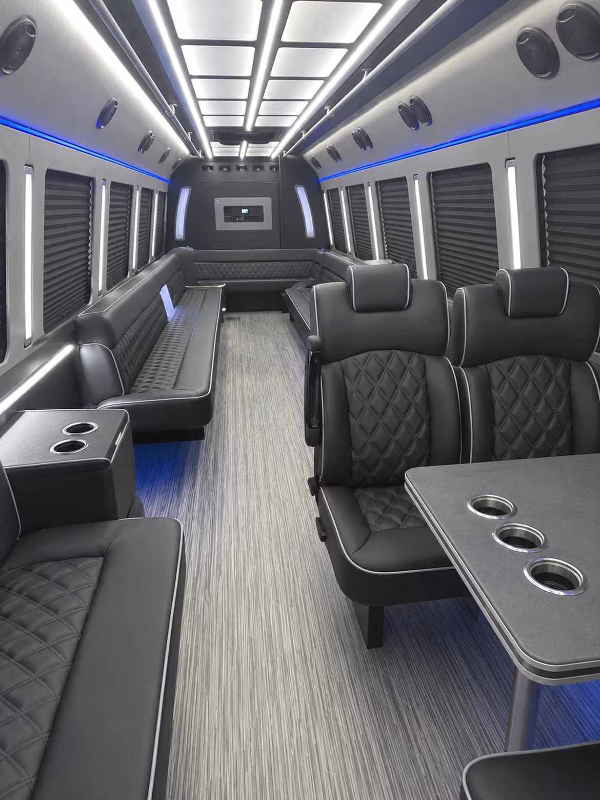 tampa 25 passenger party bus inside