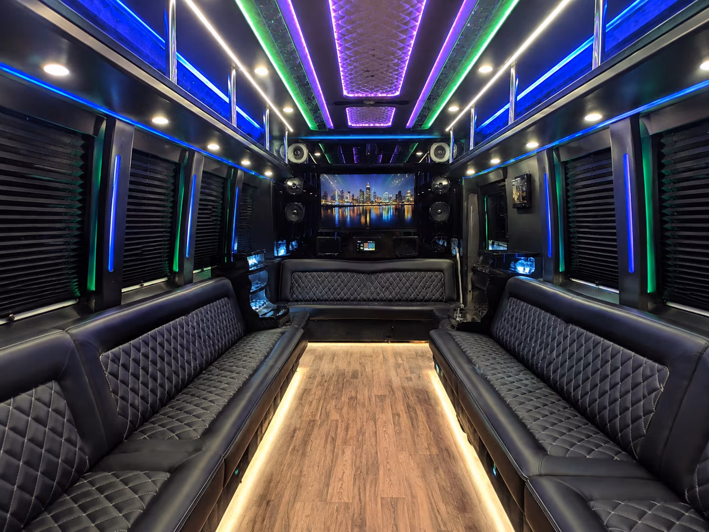 tampa 25 passenger party bus interior