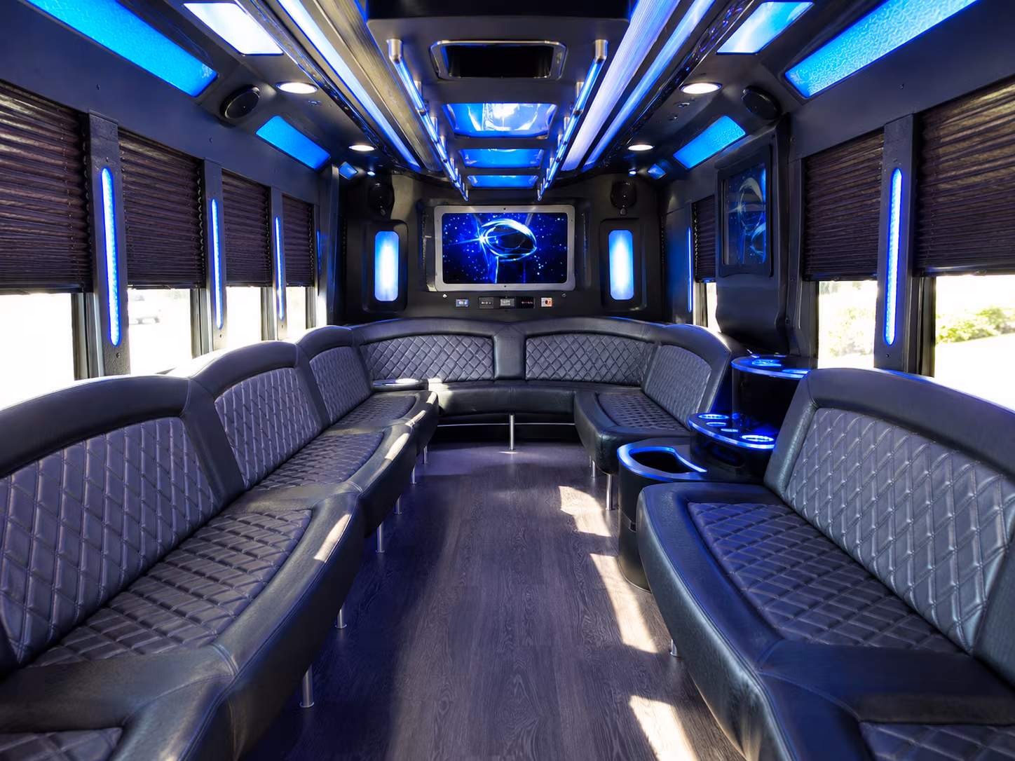 tampa 28 passenger party bus inside