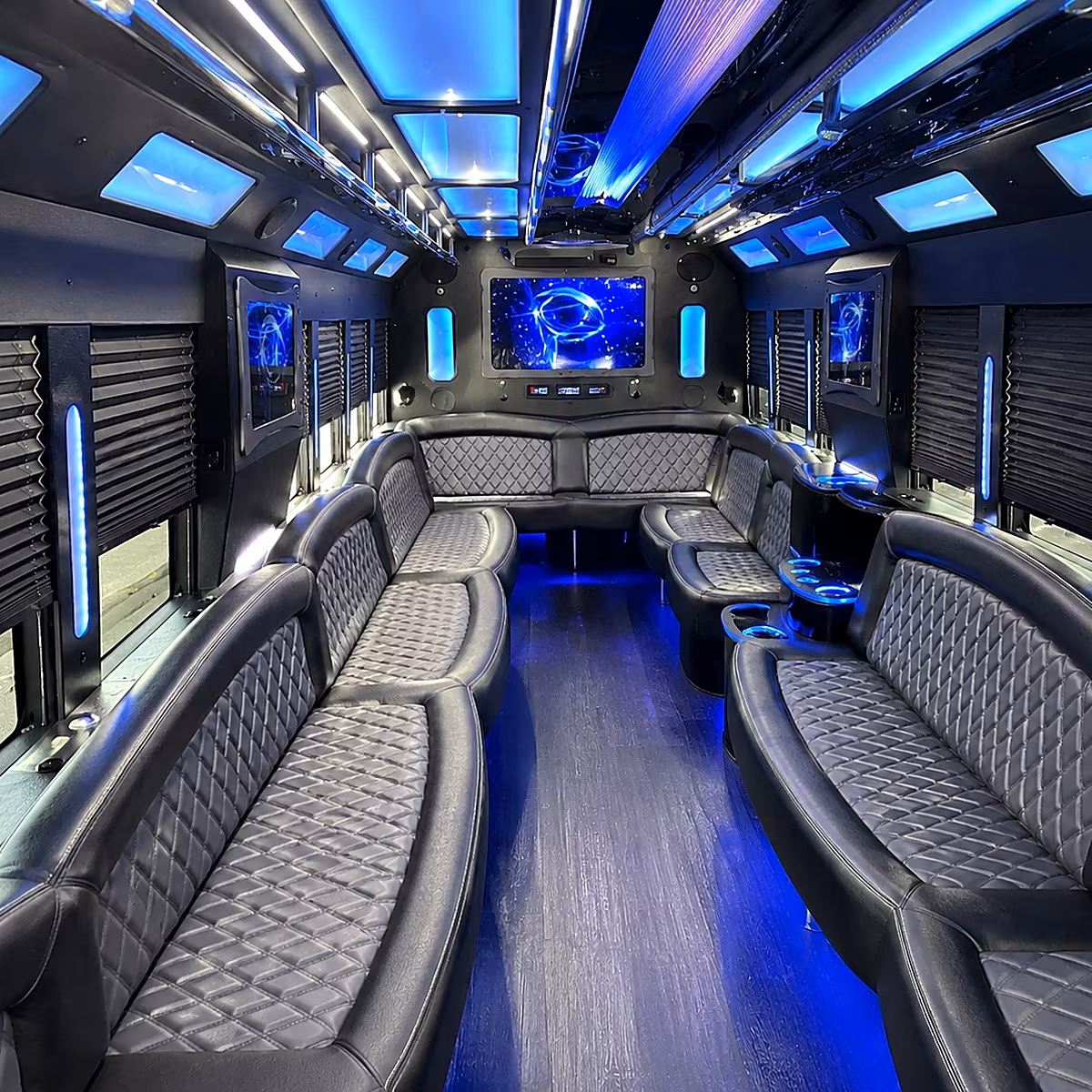 tampa 50 passenger party bus interior