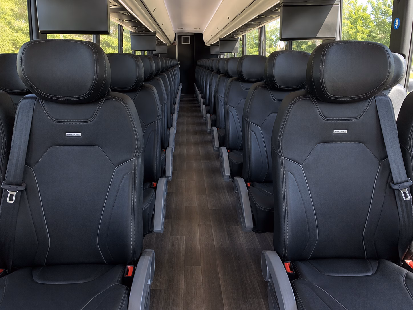 tampa charter bus rental interior